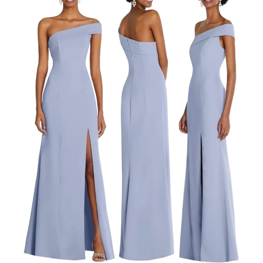 AFTER SIX Size 8 Powder Blue Off the Shoulder Gown Asymmetrical